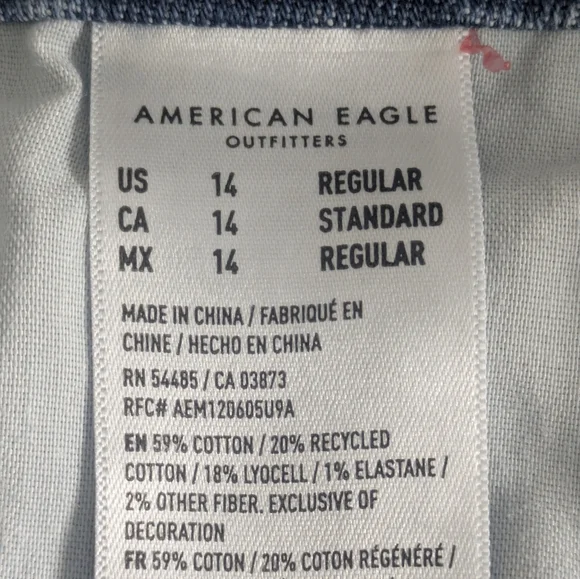 American Eagle Women's Stretch Super High-Waisted Baggy Wide-Leg Jean Size 14 R - Picture 10 of 14